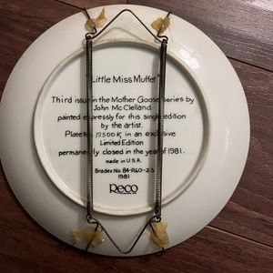 Reco Little Miss Muffet Collectors Plate From The Mother Goose Series